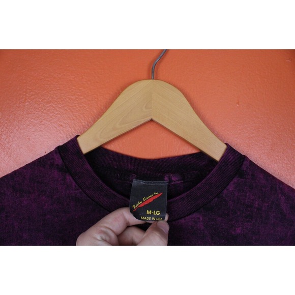 Keehn Scenes Shirt Wine Adult Medium or Large Acid Wash Cotton Purple - Picture 3 of 6